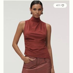 Elegant Sleeveless Rust Top